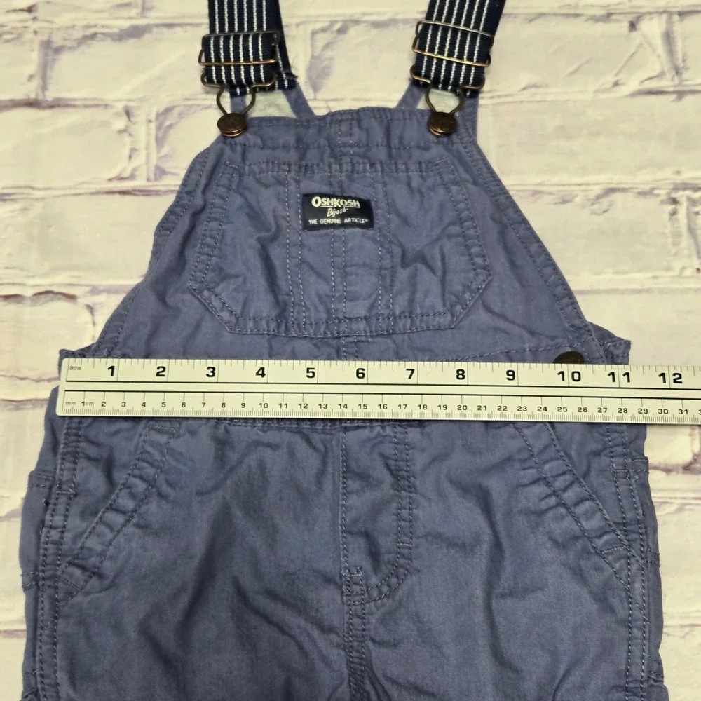 OshKosh B'gosh Overalls Cotton Blue Vestbak Striped Straps Bibs Toddler 3T